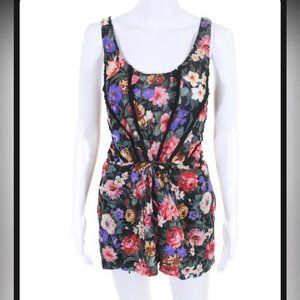 Zimmermann Floral Playsuit Tank Cotton 2/Medium